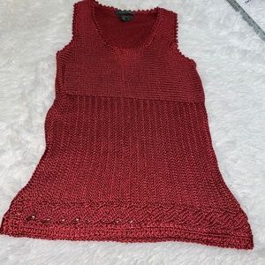 Lauren Ralph Lauren 100% Silk hand knit sleeveless top with stretch